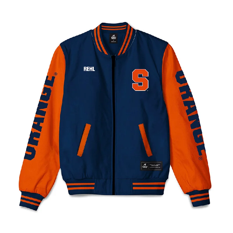 Syracuse - NCAA Women's Rowing : Hallie Rehl - Bomber Jacket Chenille Jacket Brocade Jacket Lace Jacket Syracuse - NCAA Women's Rowing : Hallie Rehl - Bomber Jacket Chenille Jacket Brocade Jacket Lace Jacket