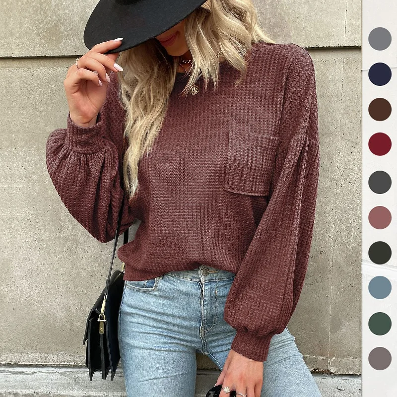 IKEARLAX New popular New 2025 Popular Top Long Sleeve Cross-border Hot Trade Backless Hollow Knitted Sweater Women Front Pockets Side Pockets Patch Pockets