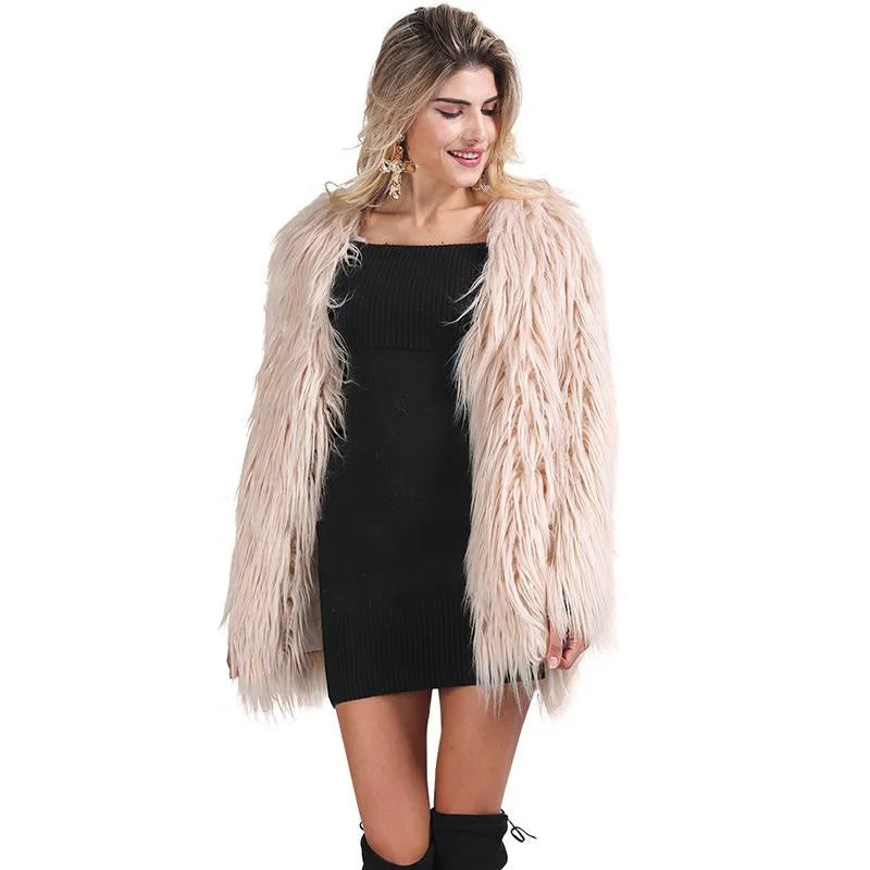 Elegant faux fur coat women Fluffy warm long sleeve female outerwear Black chic autumn winter coat jacket hairy overcoat Fleece Jacket Down Jacket Feather Jacket Elegant faux fur coat women Fluffy warm long sleeve female outerwear Black chic autumn winter coat jacket hairy overcoat Fleece Jacket Down Jacket Feather Jacket