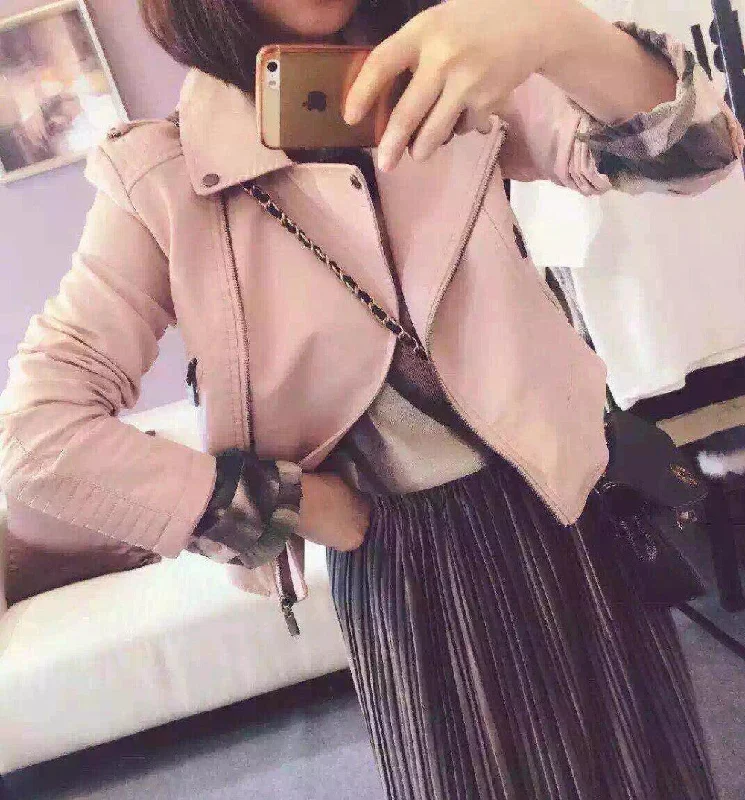 Fashion Women Motorcycle PU Leather Jackets Female Autumn Short Epaulet Zippers Coat Black White Yellow Outwear Zippered Jacket Buttoned Jacket Snapped Jacket Fashion Women Motorcycle PU Leather Jackets Female Autumn Short Epaulet Zippers Coat Black White Yellow Outwear Zippered Jacket Buttoned Jacket Snapped Jacket