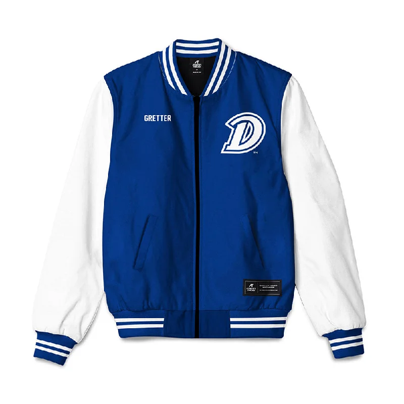 Drake - NCAA Women's Rowing : Camille Gretter - Bomber Jacket Striped Jacket Polka Dot Jacket Floral Jacket Drake - NCAA Women's Rowing : Camille Gretter - Bomber Jacket Striped Jacket Polka Dot Jacket Floral Jacket