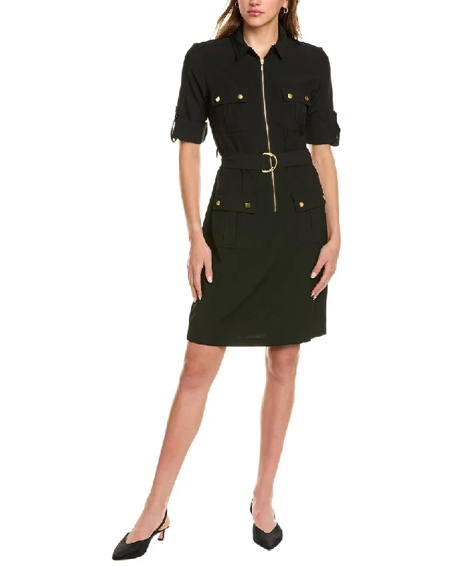 Sharagano Front Zip Sheath Dress