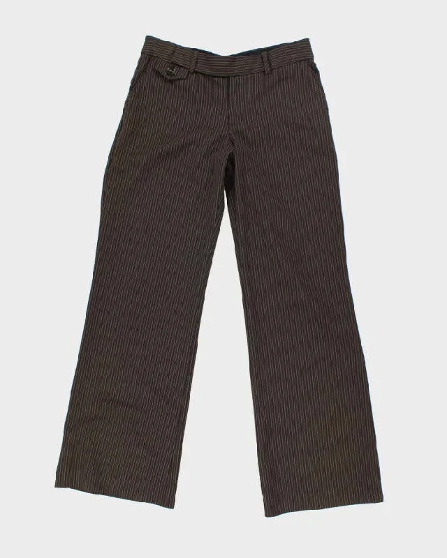 Y2k 00s Mexx Brown Stripe Suit Trousers - W30 L31 Trousers Custom Made