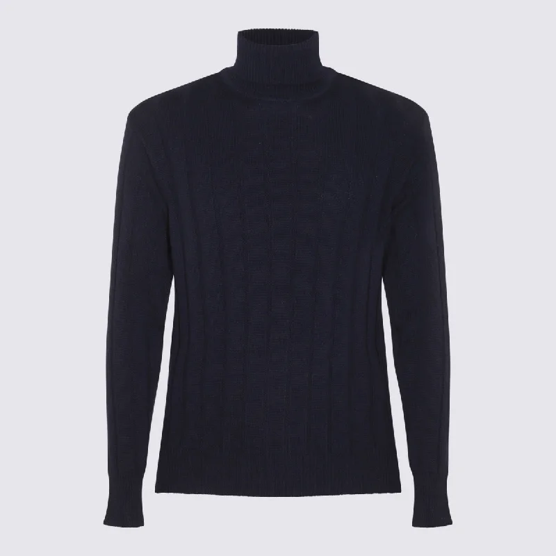 Lardini Sweaters Blue Iron Safe Non-Iron Wrinkle Free