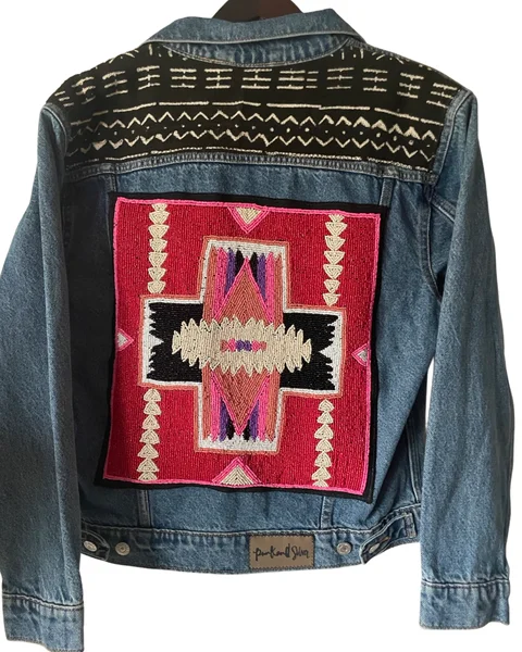 Levi’s Hand Beaded Jacket Southwest Design XL Jersey Jacket Tulle Jacket Batik Jacket Levi’s Hand Beaded Jacket Southwest Design XL Jersey Jacket Tulle Jacket Batik Jacket