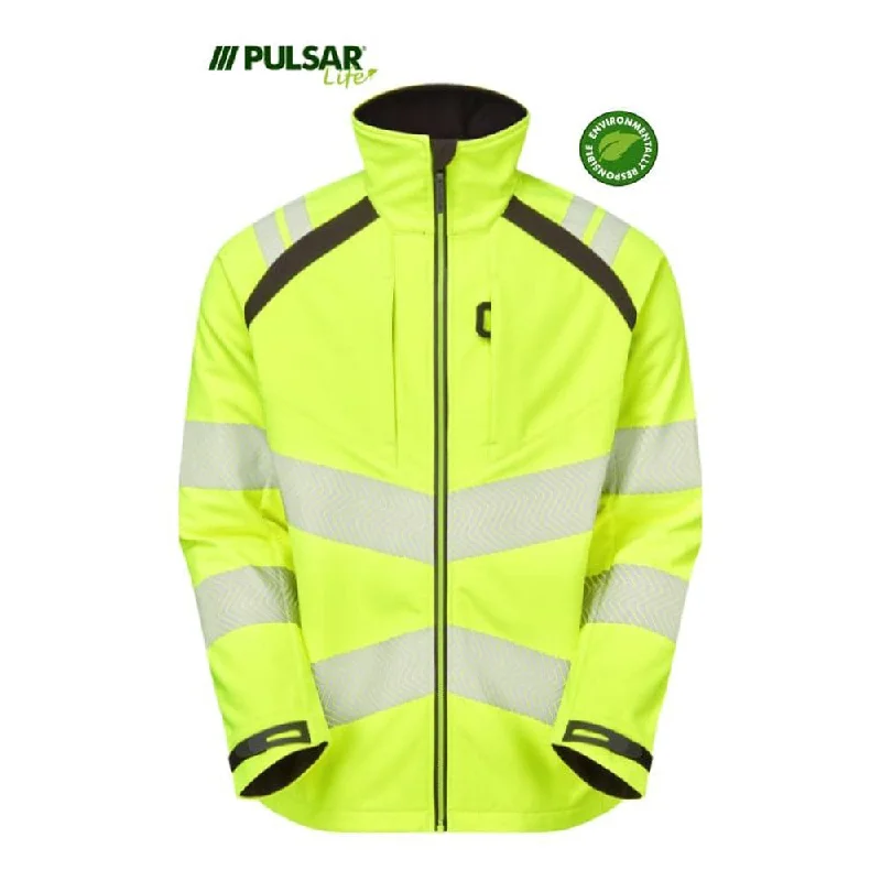PULSAR® LIFE LFE965 GRS Women's Waterproof Hi-Vis Softshell Jacket Yellow Denim Fabric Leather Fabric Suede Fabric PULSAR® LIFE LFE965 GRS Women's Waterproof Hi-Vis Softshell Jacket Yellow Denim Fabric Leather Fabric Suede Fabric