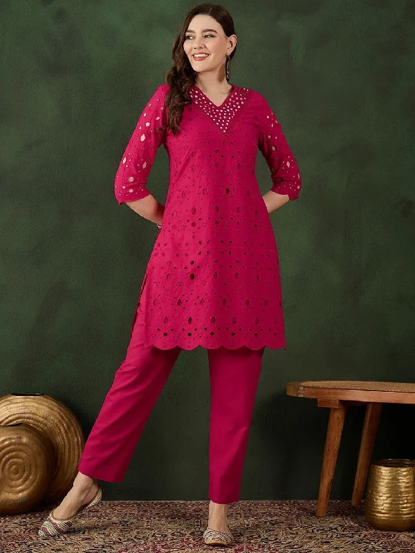 Sangria Embroidered Pure Cotton Kurta & Trouser Trousers Bestseller Popular