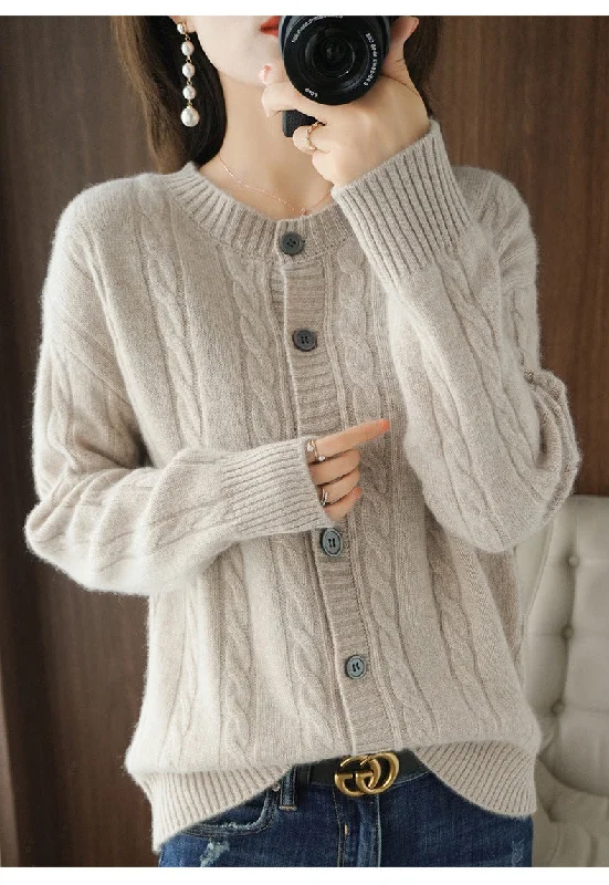 Autumn Winter New Imitation Wool Cardigan Tops Women Diamond Single-Breasted Hoodie Casual Formal Business