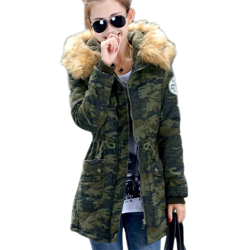 women winter coat wadded jacket medium-long plus size 4XL Parka fur collar thickening hood abrigos female snow wear Tailored Jacket Straight Jacket A-Line Jacket women winter coat wadded jacket medium-long plus size 4XL Parka fur collar thickening hood abrigos female snow wear Tailored Jacket Straight Jacket A-Line Jacket