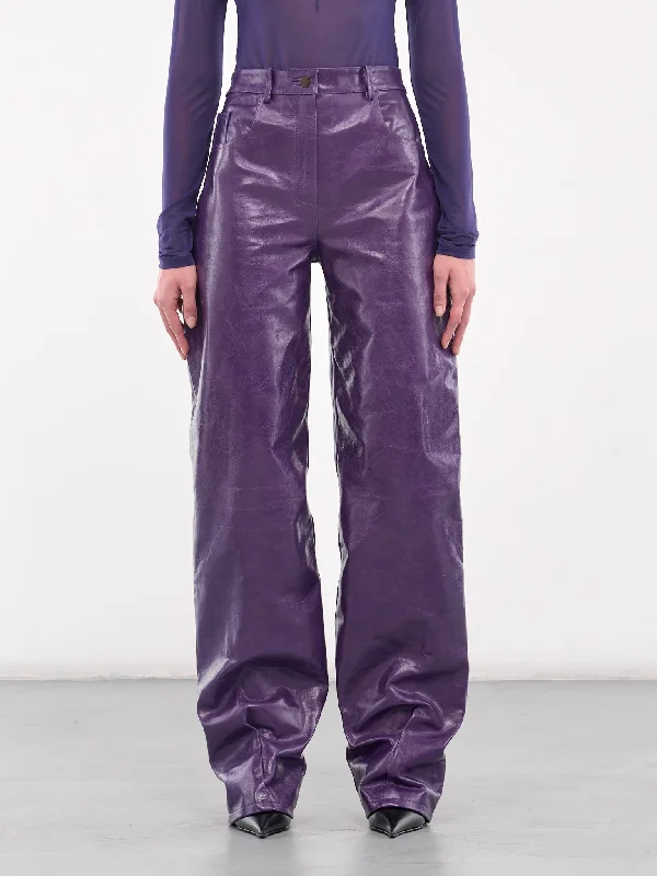 Vante Trousers (TR-096-VIOLA) Trousers Leather Faux