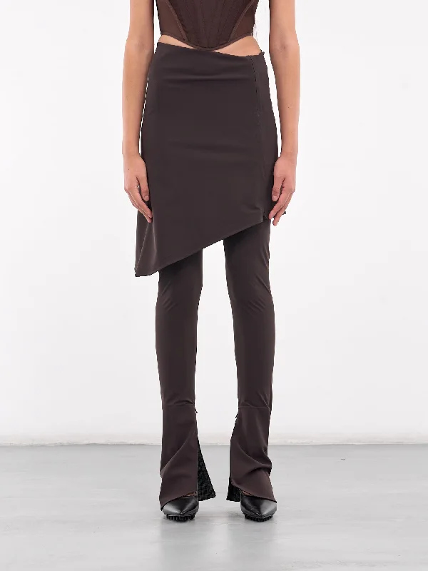 Skirt Trousers (01-02-BROWN) Trousers luxurious premium