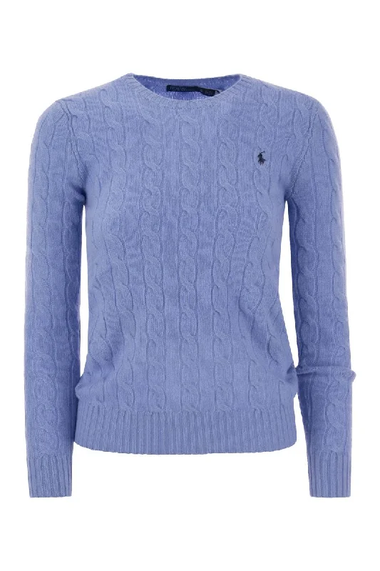 Wool and cashmere cable-knit sweater Fleece Sweater Nylon Polyester