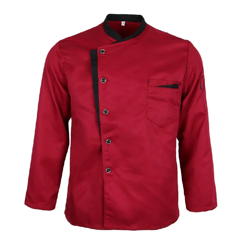 Long Sleeves Chef Jacket Coat Hotel Waiters Kitchen Uniform Tops Red XL Nylon Fabric Polyester Fabric Spandex Fabric Long Sleeves Chef Jacket Coat Hotel Waiters Kitchen Uniform Tops Red XL Nylon Fabric Polyester Fabric Spandex Fabric