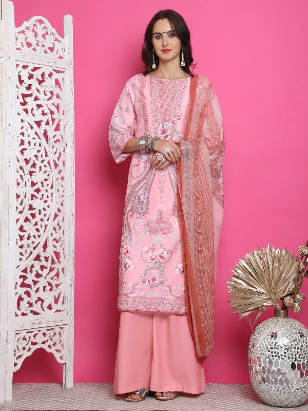 Jyoti Fashion Women's Pink Satin Traditional Digital Print with Crystal work Kurta with Trouser & Dupatta Trousers Chinos Classic Jyoti Fashion Women's Pink Satin Traditional Digital Print with Crystal work Kurta with Trouser & Dupatta Trousers Chinos Classic