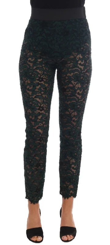 Dolce & Gabbana High Waist Floral Lace Slim Women's Trousers Trousers Chinos Classic Dolce & Gabbana High Waist Floral Lace Slim Women's Trousers Trousers Chinos Classic