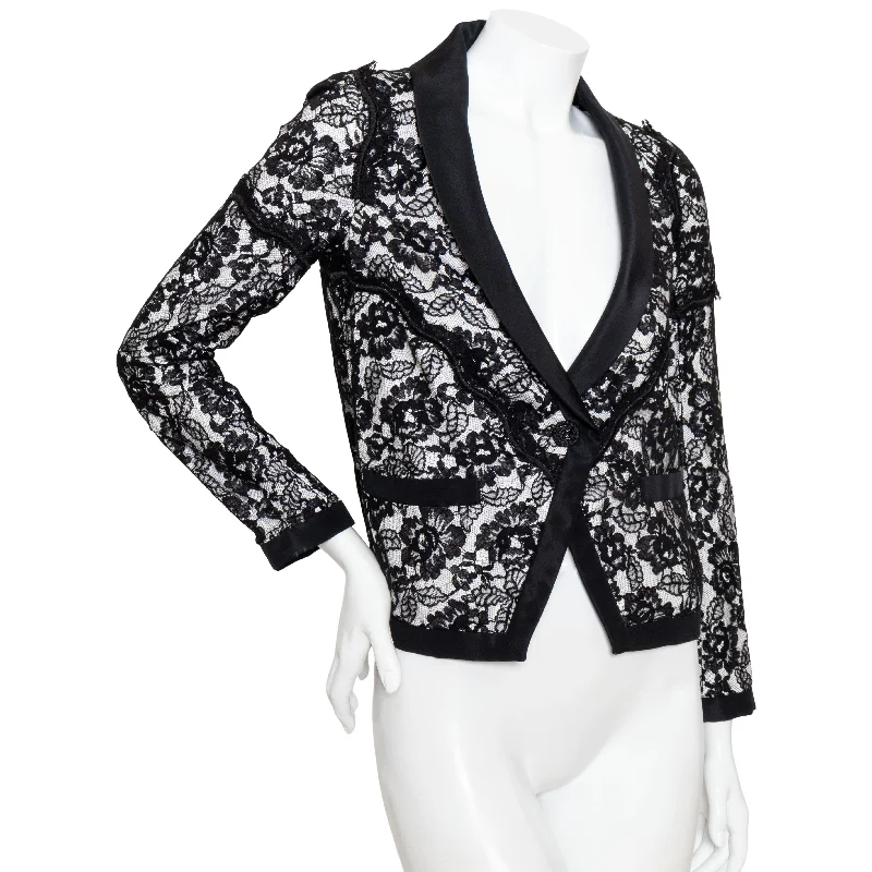 Lace Tuxedo Jacket Oversized Jacket Tailored Jacket Straight Jacket