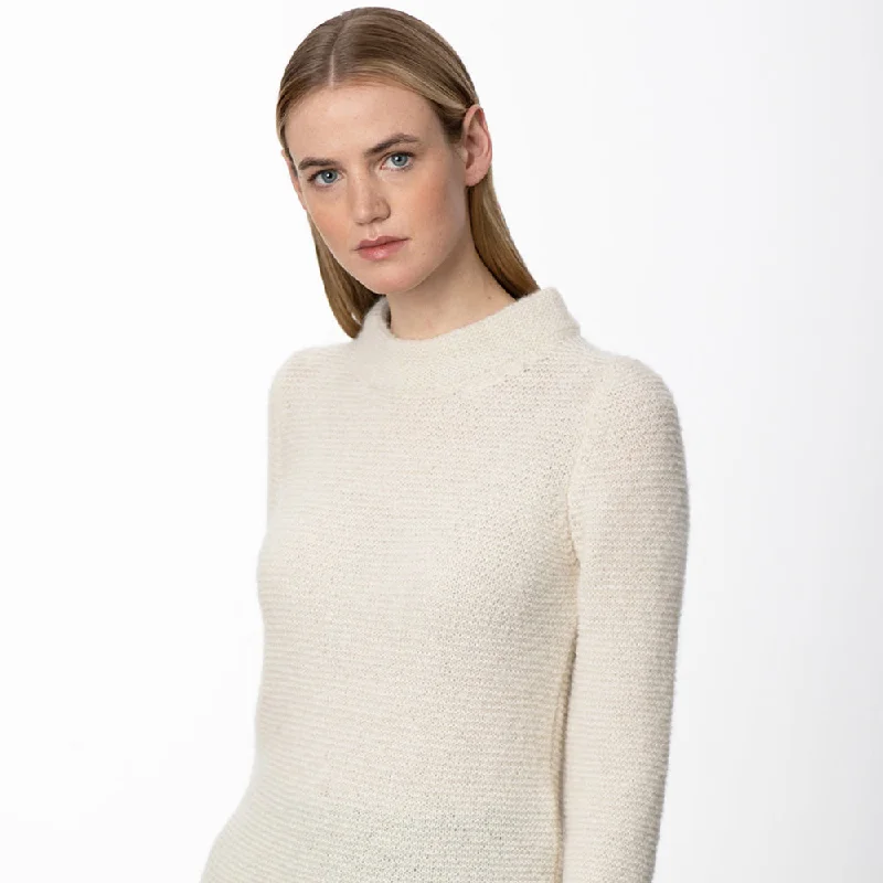 Ecru Alpaca Links Stitch Sweater Sweater Knitwear Pullover