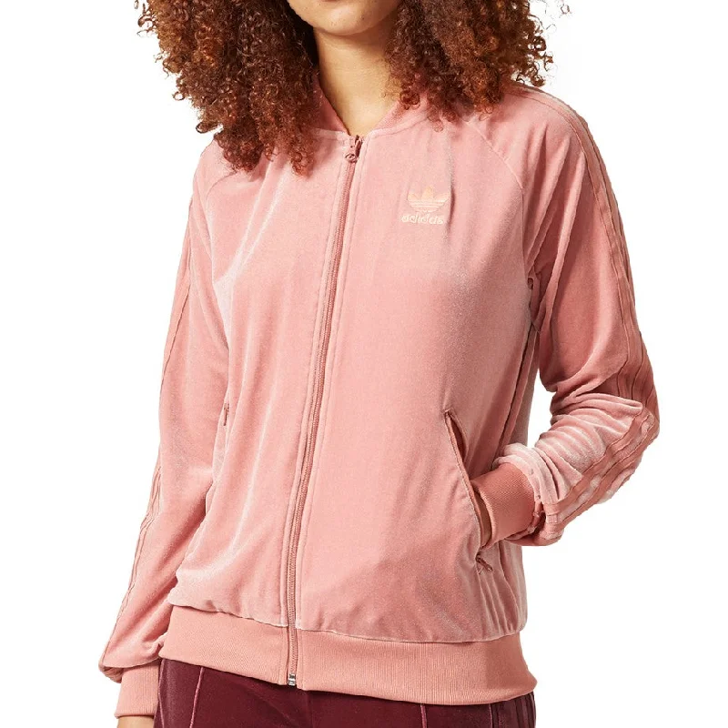 Adidas Originals Velvet Vibes SST Track Jacket Women's Raw Pink Hooded Jacket Caped Jacket Shawl Collar Jacket Adidas Originals Velvet Vibes SST Track Jacket Women's Raw Pink Hooded Jacket Caped Jacket Shawl Collar Jacket