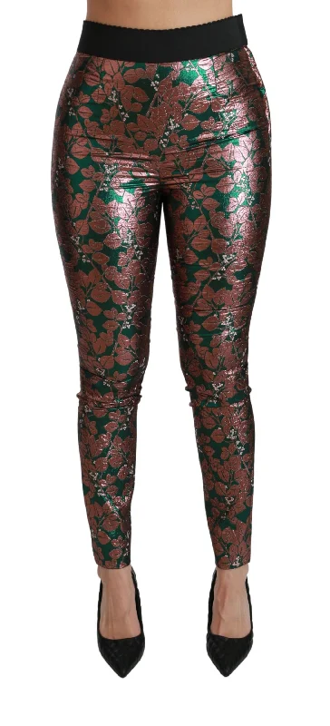 Dolce & Gabbana Elegant Bronze Leaf Metallic Women's Trousers Trousers Travel Practical Dolce & Gabbana Elegant Bronze Leaf Metallic Women's Trousers Trousers Travel Practical