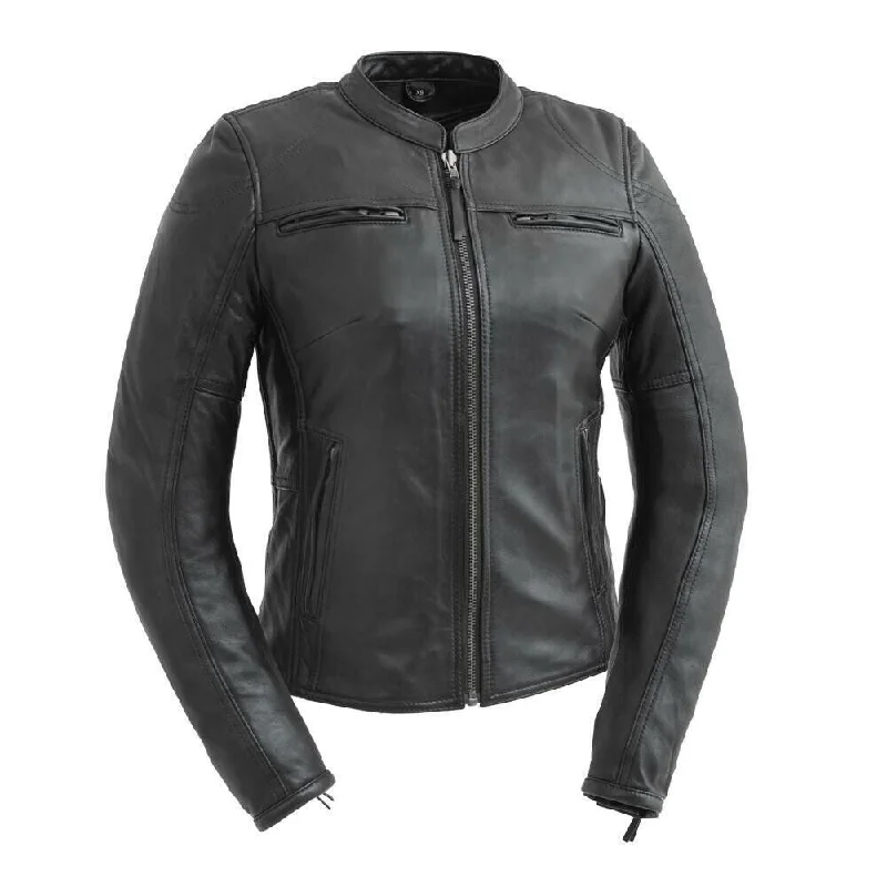 Ladies Motorcycle Leather Jacket FIL190CDMZ Nylon Jacket Polyester Jacket Spandex Jacket