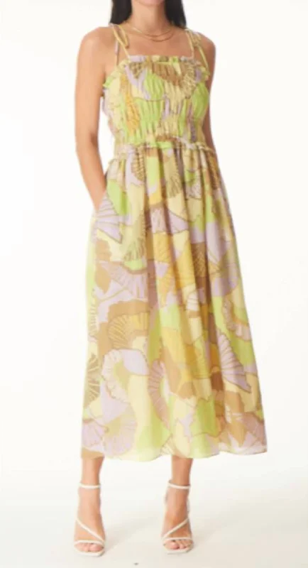 Paula Dress In Fan Dance Print