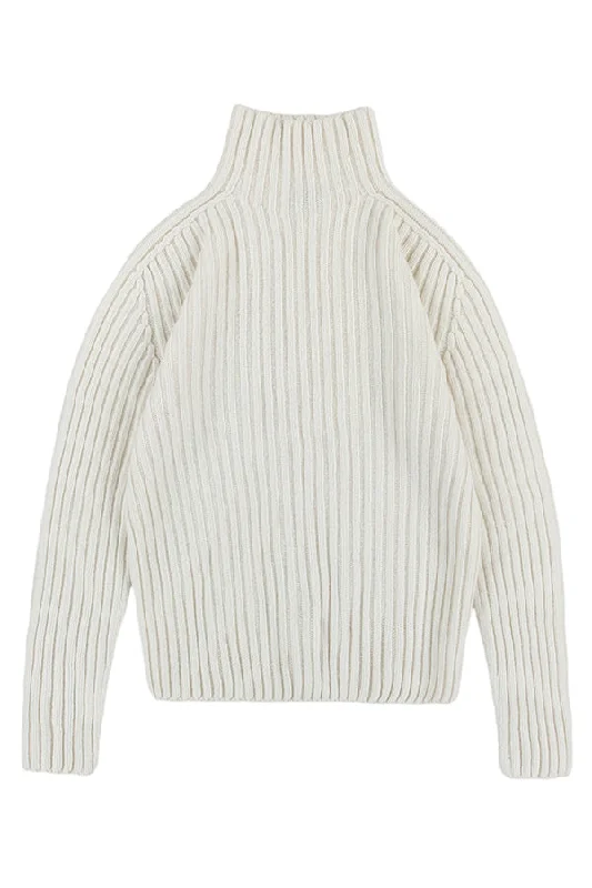 Utö Wool Sweater +length White Fleece Sweater Nylon Polyester