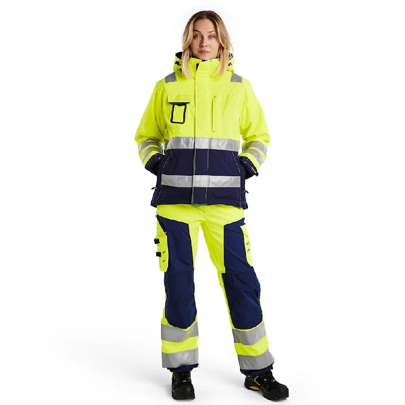 Blaklader 4872 Women's Hi-Vis Waterproof Winter Jacket Toggled Jacket Drawstring Jacket Belted Jacket Blaklader 4872 Women's Hi-Vis Waterproof Winter Jacket Toggled Jacket Drawstring Jacket Belted Jacket