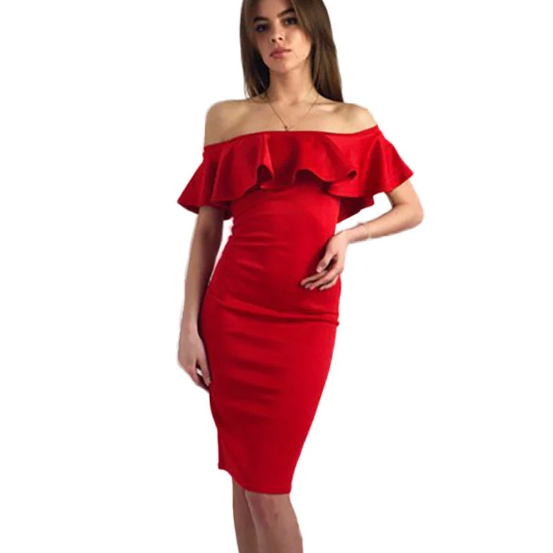 Elegant Women Dress Off Shoulder Casual Ruffles Slash Neck Cotton Beach Dresses Girls Short Party Plus Size Elegant Women Dress Off Shoulder Casual Ruffles Slash Neck Cotton Beach Dresses Girls Short Party Plus Size