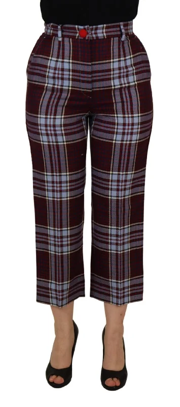 Dolce & Gabbana Elegant High Waist Wool-Blend Women's Trousers Trousers Satin Smooth Dolce & Gabbana Elegant High Waist Wool-Blend Women's Trousers Trousers Satin Smooth