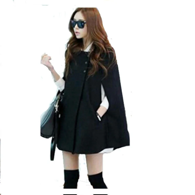 Women Ladies Batwing Oversized Casual Poncho Winter Coat Jacket Loose Cloak Cape Outwear Black Big Size S-X L H0876 Wool Jacket Cashmere Jacket Tweed Jacket Women Ladies Batwing Oversized Casual Poncho Winter Coat Jacket Loose Cloak Cape Outwear Black Big Size S-X L H0876 Wool Jacket Cashmere Jacket Tweed Jacket