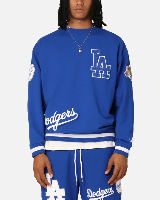 New Era Los Angeles Dodgers Sweater Bright Royal Cotton Fabric Linen Fabric Terry Fabric