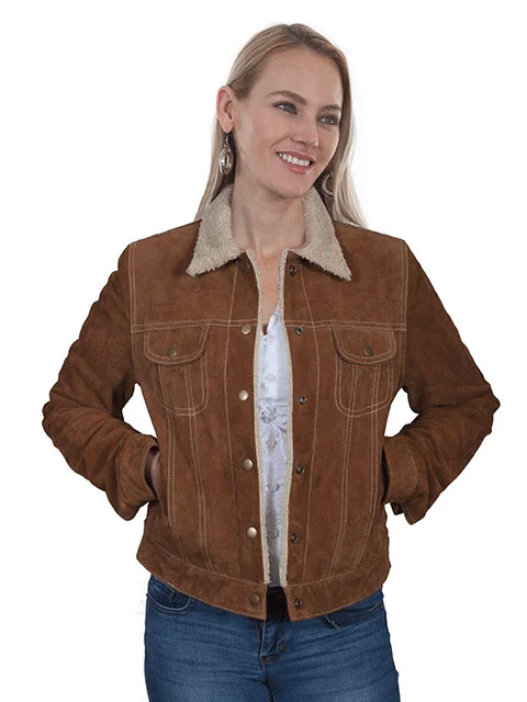 Scully L1019-81 Womens Sherpa Lined Suede Jacket Cinnamon Chenille Jacket Brocade Jacket Lace Jacket