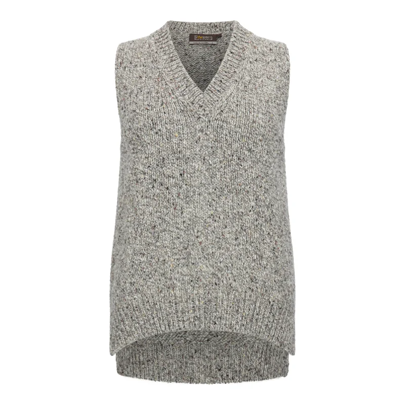 Porridge V Neck Sweater Vest Print Jacquard Patchwork