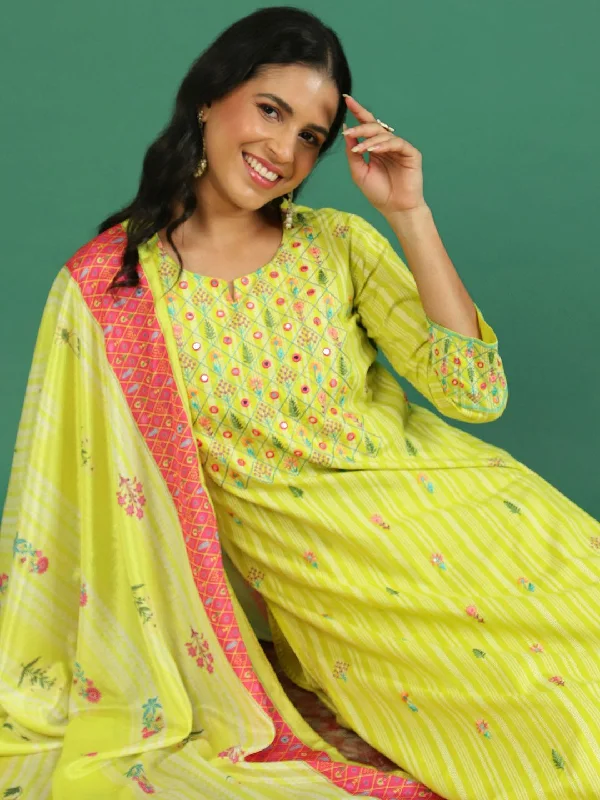 Sangria Pure Cotton Embroidered Kurta & Trouser With Dupatta Trousers Versatile Stylish