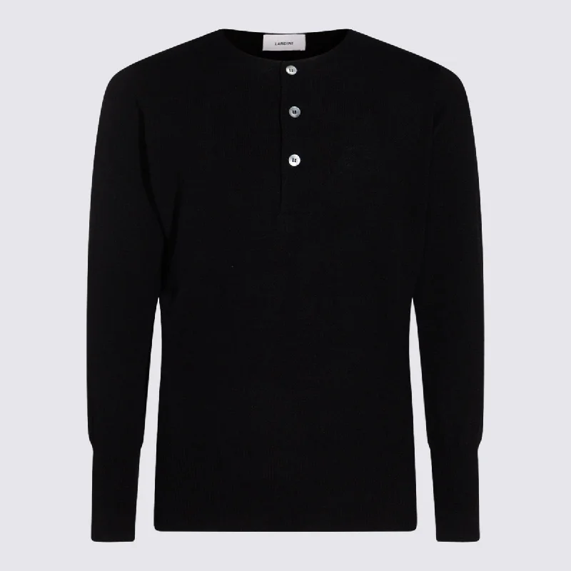 Lardini Sweaters Black Handmade Hand-knitted Hand-woven