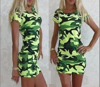 Beach Summer Style Woman Dress Army Green Slim Bodycon Party Short Sleeve Women Clothes Beach Summer Style Woman Dress Army Green Slim Bodycon Party Short Sleeve Women Clothes