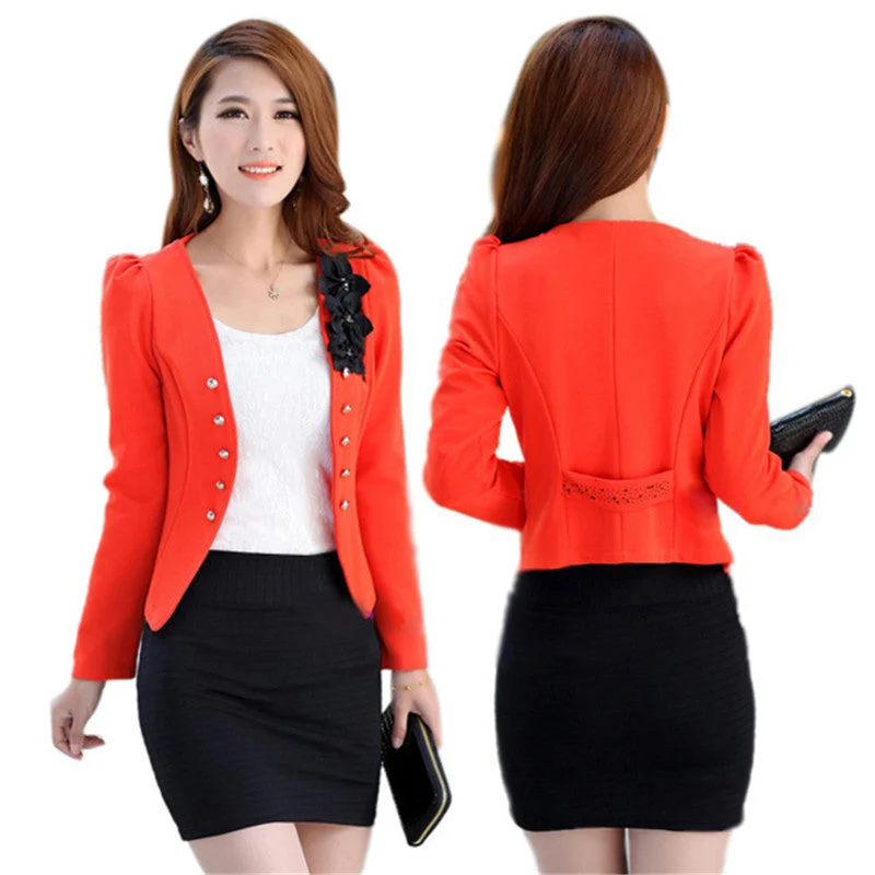 Office Fashion Women Lady Tops Slim Suit OL Blazer Flower Short Coat Jacket Plaid Jacket Tartan Jacket Houndstooth Jacket Office Fashion Women Lady Tops Slim Suit OL Blazer Flower Short Coat Jacket Plaid Jacket Tartan Jacket Houndstooth Jacket