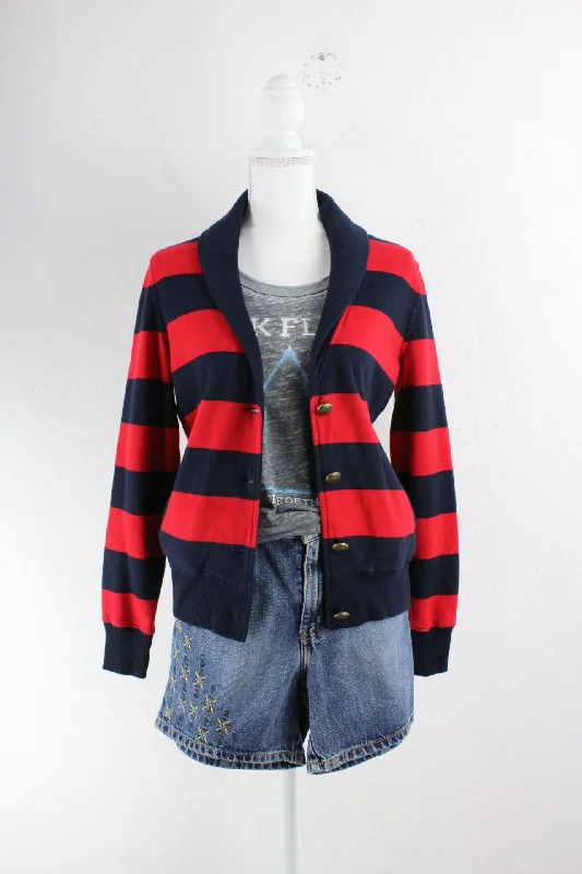 Vintage Tommy Hilfiger Cardigan (S) Ribbed Striped Patterned