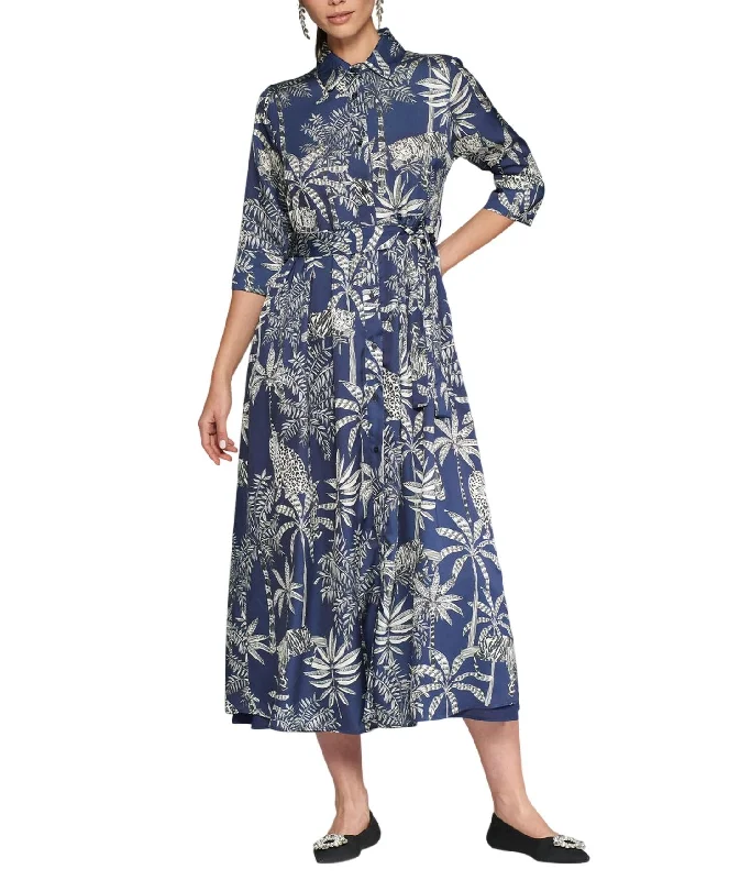 Natalia Dress In Selva Azul