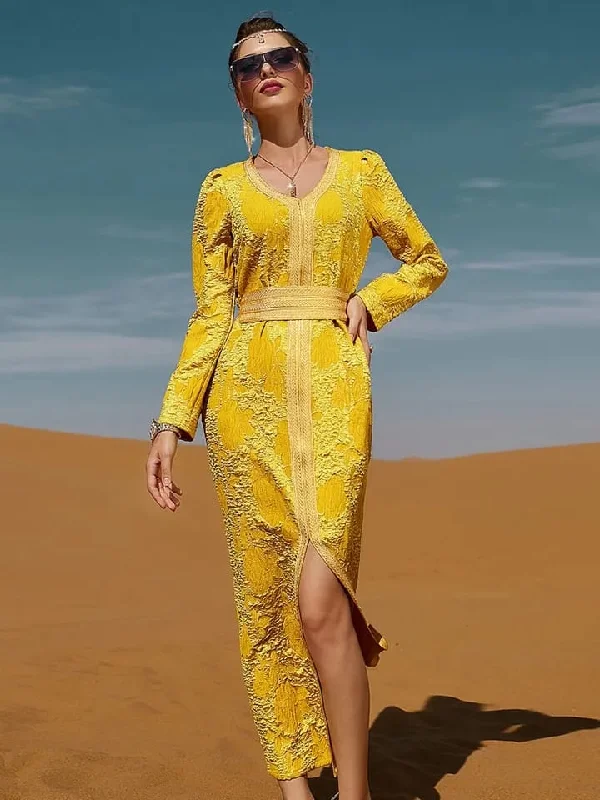 Long Sleeve Maxi Dresses for Women Casual Sashes V-Neck Pullover Loose Waist Middle Eastern style Party Dress Elegant X4504260 Scalloped Neck Pullover Long Sleeve Maxi Dresses for Women Casual Sashes V-Neck Pullover Loose Waist Middle Eastern style Party Dress Elegant X4504260 Scalloped Neck Pullover