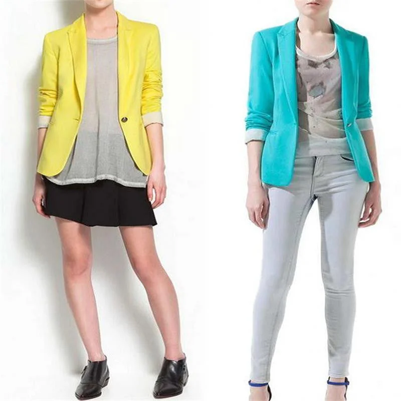 Blazer Women Candy Color Jackets Suit Slim yards Ladies Blazers Work Wear Jacket Front Pockets Side Pockets Patch Pockets Blazer Women Candy Color Jackets Suit Slim yards Ladies Blazers Work Wear Jacket Front Pockets Side Pockets Patch Pockets