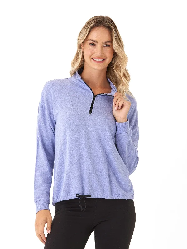 Nyla Feather Fleece Half Zip Pullover Turtleneck Warm Pullover