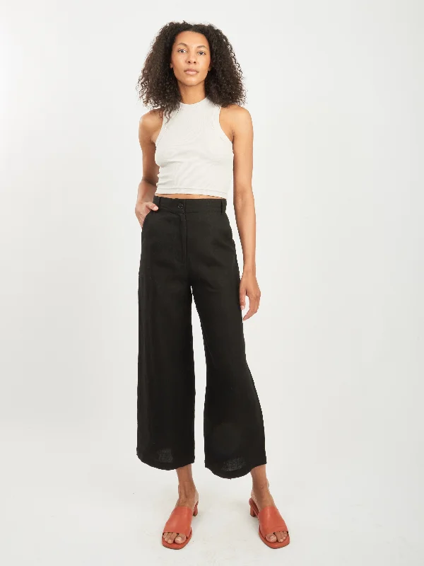 Black Avery Trouser Trousers Lace Delicate