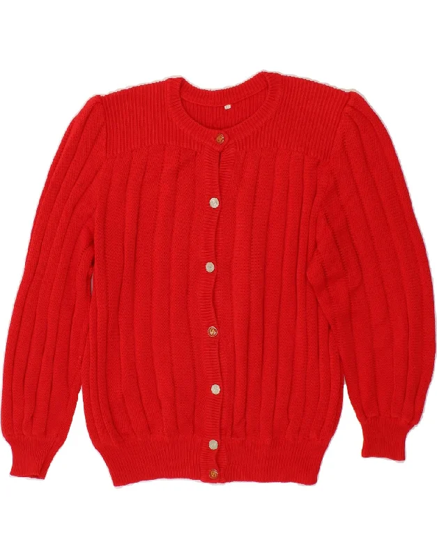 VINTAGE Womens Cardigan Sweater IT 46 Large Red Modern Contemporary chic