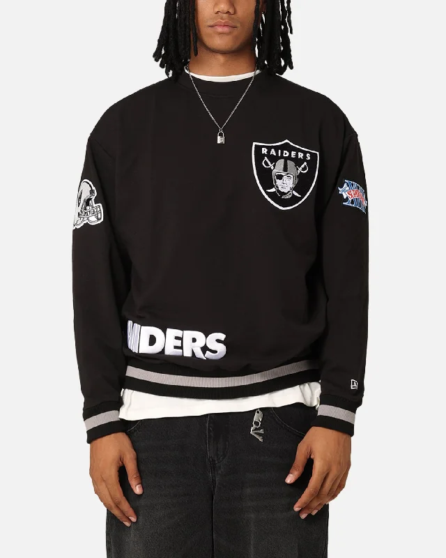 New Era Las Vegas Raiders Sweater Black Faux Fur Fabric Real Fur Fabric Shearling Fabric