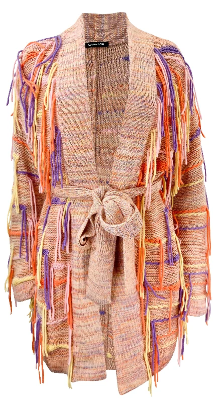 Canessa Embroidered Cardigan in Orange/Purple Rayon Fabric Velvet Fabric Corduroy Fabric Canessa Embroidered Cardigan in Orange/Purple Rayon Fabric Velvet Fabric Corduroy Fabric