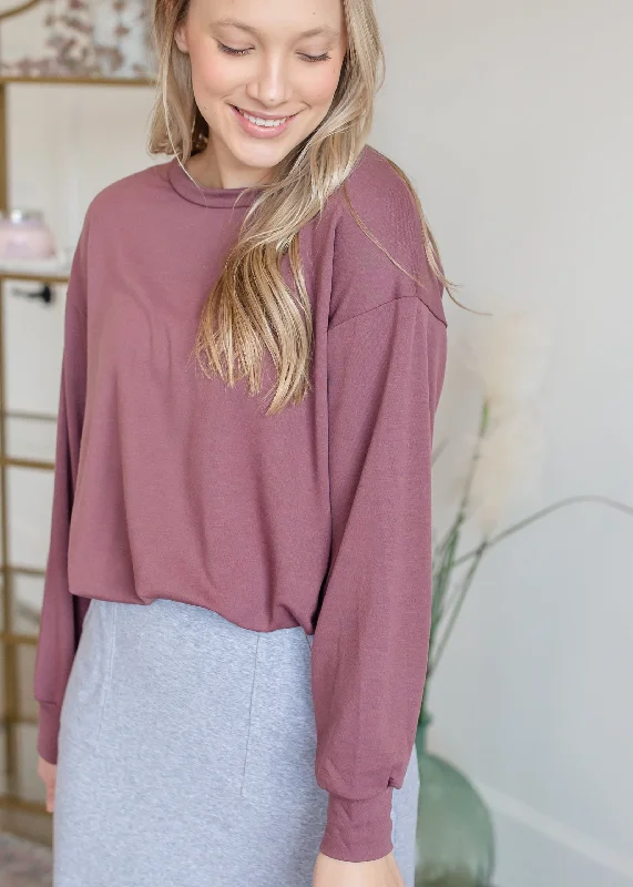 French Terry Pullover Top - FINAL SALE Oversized Cozy Pullover