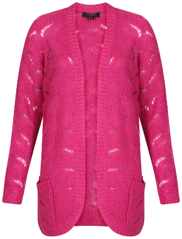 Womens Amara Reya Lilac Cardigan in pink Chenille Fabric Brocade Fabric Lace Fabric