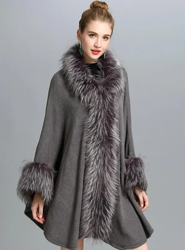 KNITTED SHAWL CARDIGAN FAUX FUR SHAWL CAPE COAT Satin Fabric Silk Fabric Chiffon Fabric