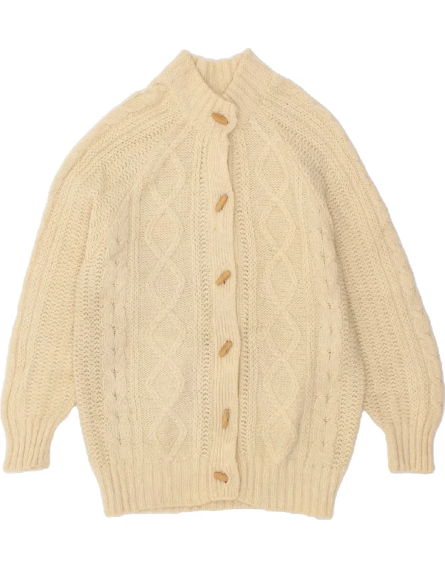 VINTAGE Womens Cardigan Sweater UK 18 XL Beige Wool Nylon Fabric Polyester Fabric Spandex Fabric VINTAGE Womens Cardigan Sweater UK 18 XL Beige Wool Nylon Fabric Polyester Fabric Spandex Fabric